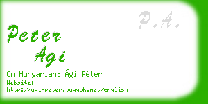 peter agi business card